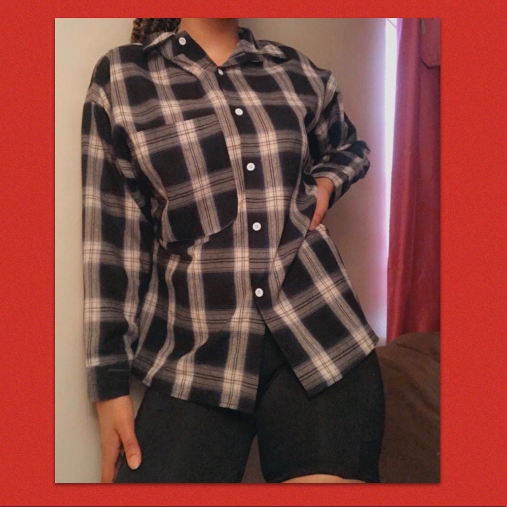 Black and white plaid flannel